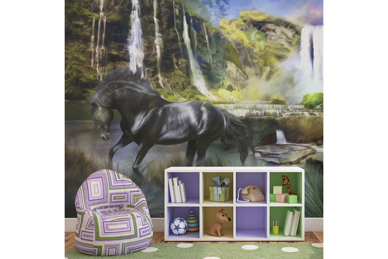 Fototapet Häst Himmelsblå Vattenfall 250x193, Artgeist sp. z o. o.