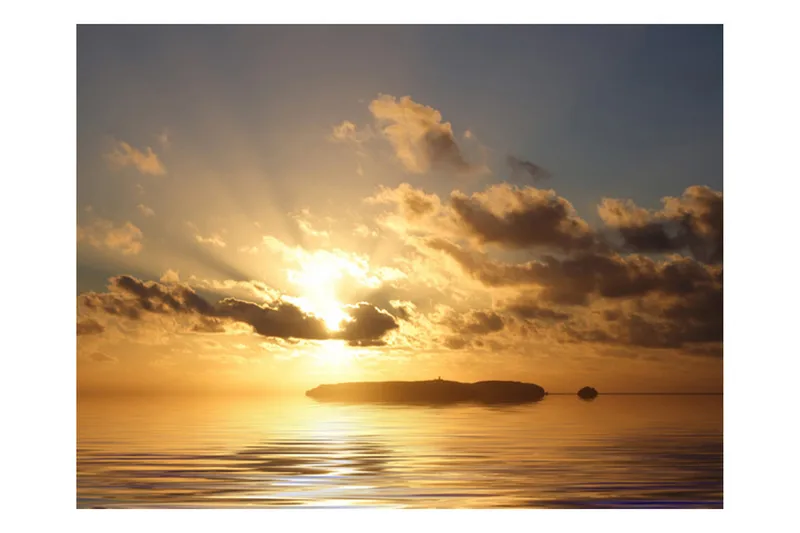 Fototapet Hav Solnedgång 200x154 - Artgeist sp. z o. o. - Inredning & dekor - Väggdekor - Tapeter & tapettillbehör - Fototapeter