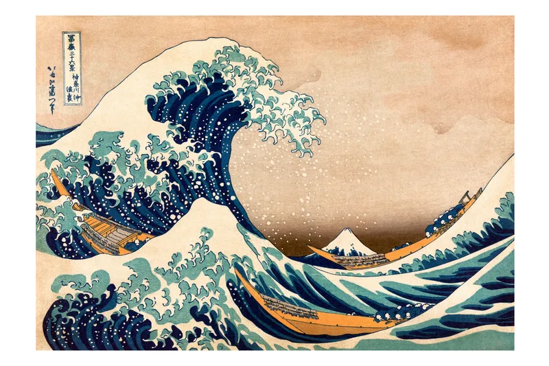Fototapet Hokusai The Great Wave Off Kanagawa 250x175 - Artgeist sp. z o. o. - Inredning & dekor - Väggdekor - Tapeter & tapettillbehör - Fototapeter