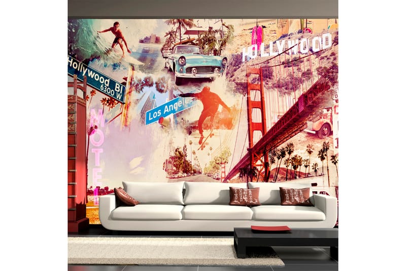 FOTOTAPET Hollywood Miami Los Angeles 150x105 - Artgeist sp. z o. o. - Inredning & dekor - Väggdekor - Tapeter & tapettillbehör - Fototapeter