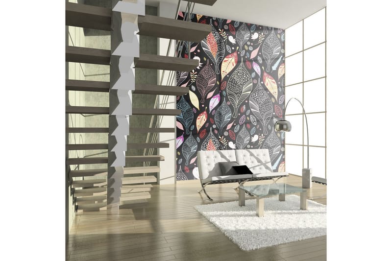 Fototapet Höstlöv På Svart Bakgrund 350x270 - Artgeist sp. z o. o. - Inredning & dekor - Väggdekor - Tapeter & tapettillbehör - Fototapeter