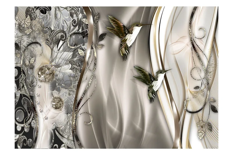 Fototapet Hummingbirds On The Wave Brown 150x105, Artgeist sp. z o. o.