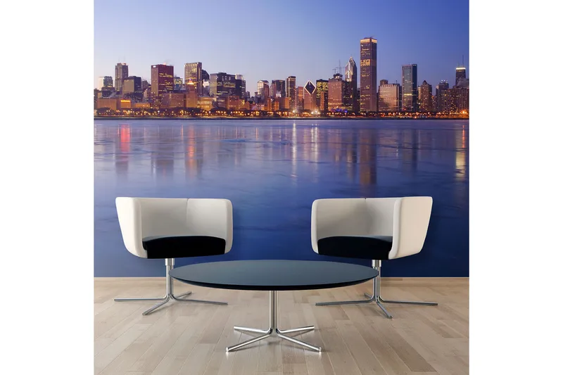 FOTOTAPET Icy Downtown Chicago 350x270, Artgeist sp. z o. o.