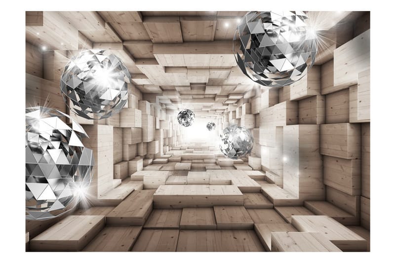 Fototapet In A Wooden Tunnel 150x105 - Artgeist sp. z o. o. - Inredning & dekor - Väggdekor - Tapeter & tapettillbehör - Fototapeter