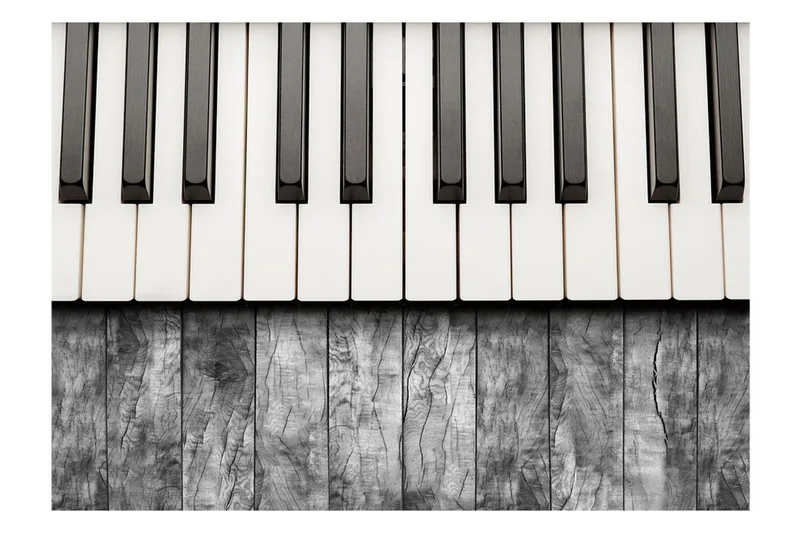 Fototapet Inspired By Chopin Grey Wood 150x105 - Artgeist sp. z o. o. - Inredning & dekor - Väggdekor - Tapeter & tapettillbehör - Fototapeter