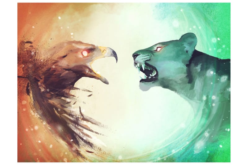 Fototapet Interspecies Clash 200x154 - Artgeist sp. z o. o. - Inredning & dekor - Väggdekor - Tapeter & tapettillbehör - Fototapeter