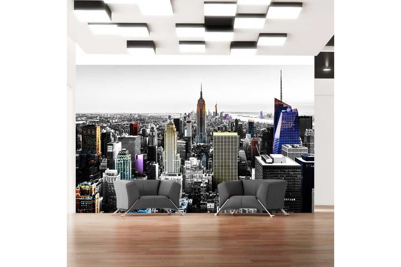 Fototapet Iridescent Skyscrapers 250x175 - Artgeist sp. z o. o. - Inredning & dekor - Väggdekor - Tapeter & tapettillbehör - Fototapeter