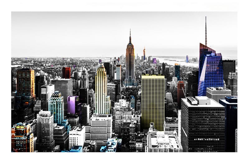 FOTOTAPET Iridescent Skyscrapers 300x210 - Artgeist sp. z o. o. - Inredning & dekor - Väggdekor - Tapeter & tapettillbehör - Fototapeter