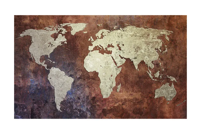 Fototapet Järn Kontinenter 450x270 - Artgeist sp. z o. o. - Inredning & dekor - Väggdekor - Tapeter & tapettillbehör - Fototapeter