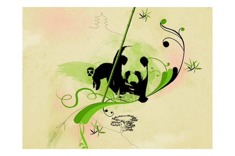 Fototapet Jättepanda I Bambuskogen 300x231 - Artgeist sp. z o. o. - Inredning & dekor - Väggdekor - Tapeter & tapettillbehör - Fototapeter