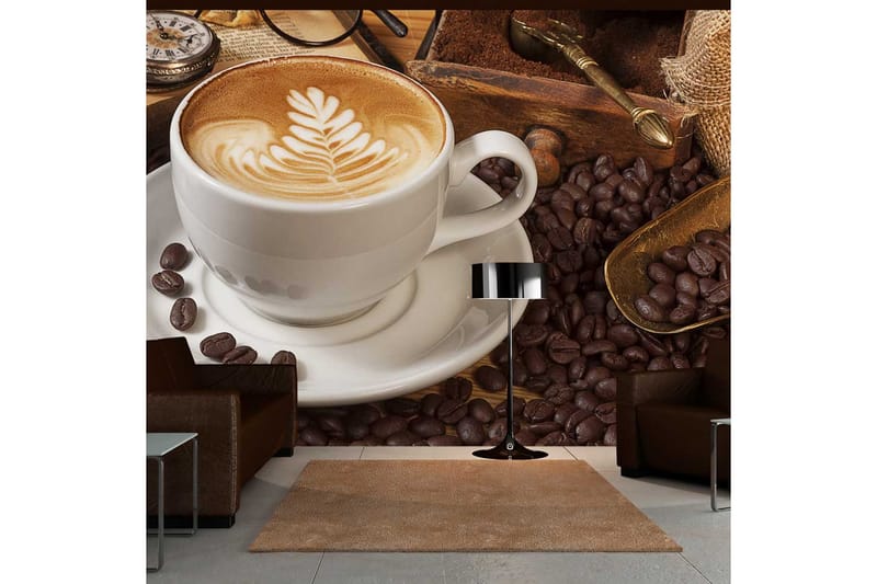 FOTOTAPET Kanske Kaffe? 200x154 - Artgeist sp. z o. o. - Inredning & dekor - Väggdekor - Tapeter & tapettillbehör - Fototapeter