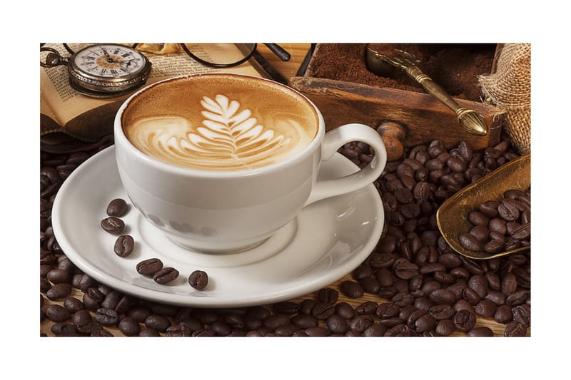 Fototapet Kanske Kaffe? 450x270 - Artgeist sp. z o. o. - Inredning & dekor - Väggdekor - Tapeter & tapettillbehör - Fototapeter