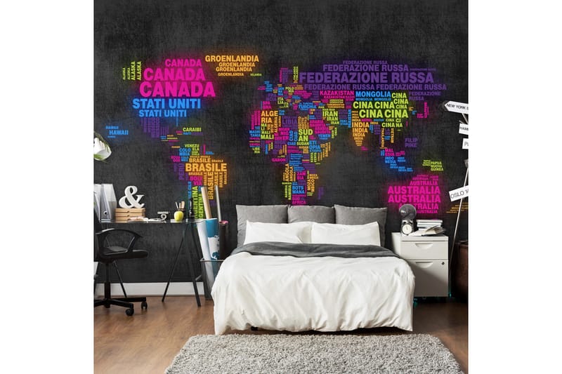 FOTOTAPET Karta Italiensk Färger 400x309 - Artgeist sp. z o. o. - Inredning & dekor - Väggdekor - Tapeter & tapettillbehör - Fototapeter