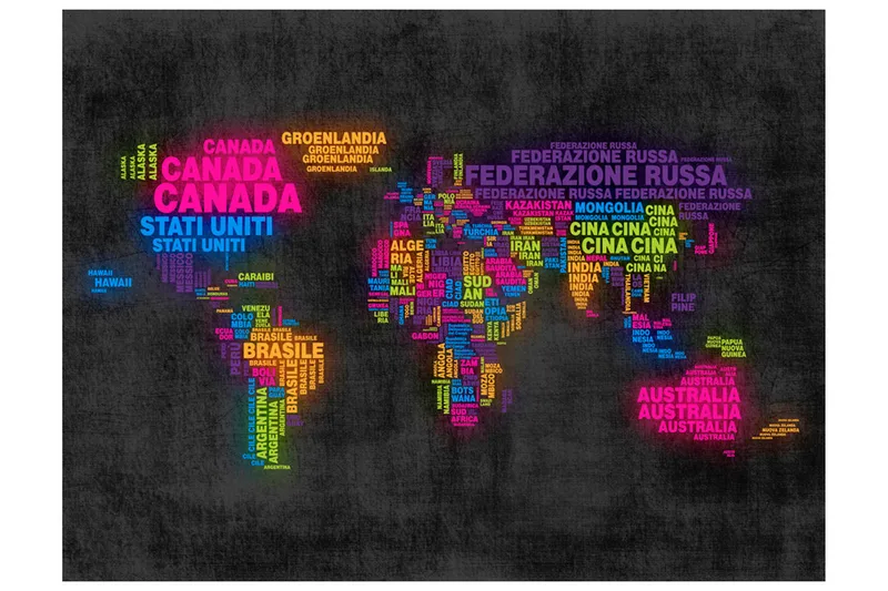 FOTOTAPET Karta Italiensk Färger 400x309, Artgeist sp. z o. o.