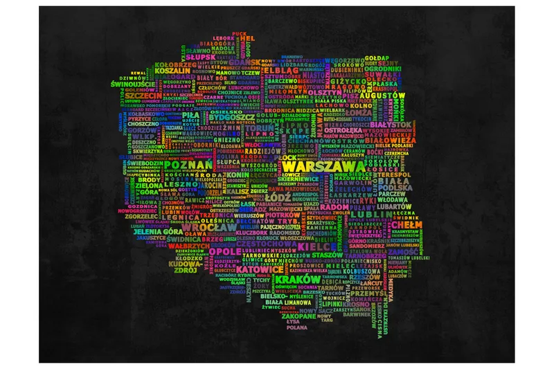 FOTOTAPET Karta Över Polen 400x309, Artgeist sp. z o. o.