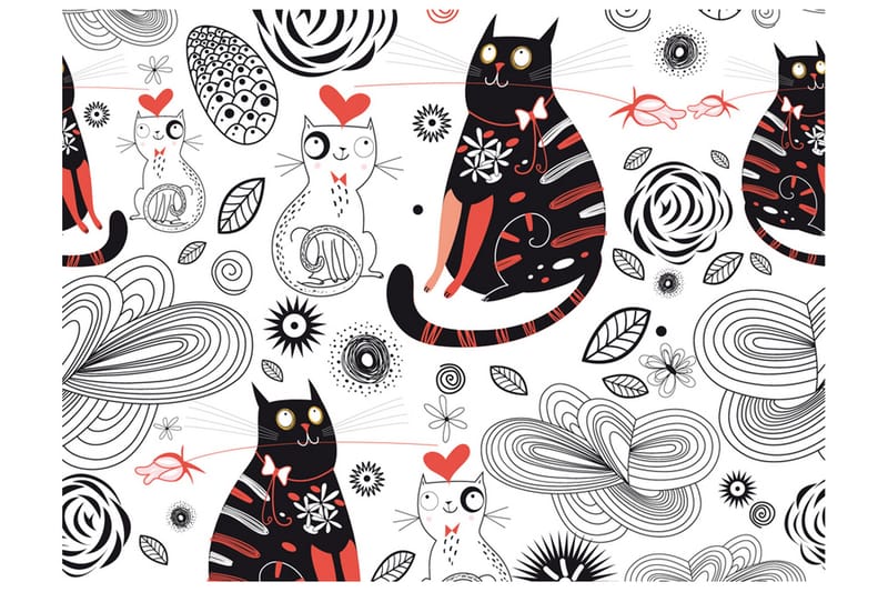 Fototapet Katter Kärlek 300x231 - Artgeist sp. z o. o. - Inredning & dekor - Väggdekor - Tapeter & tapettillbehör - Fototapeter