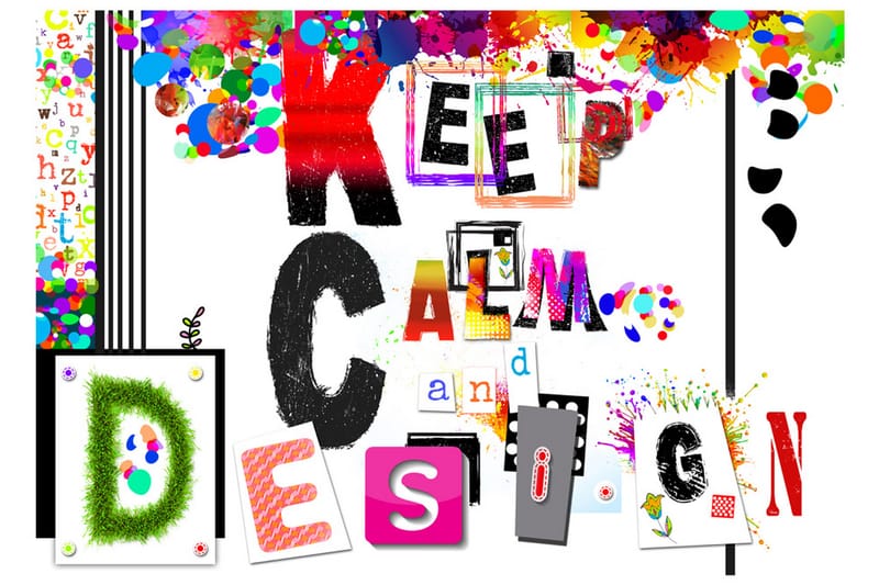 FOTOTAPET Keep Calm And Design 150x105 - Artgeist sp. z o. o. - Inredning & dekor - Väggdekor - Tapeter & tapettillbehör - Fototapeter