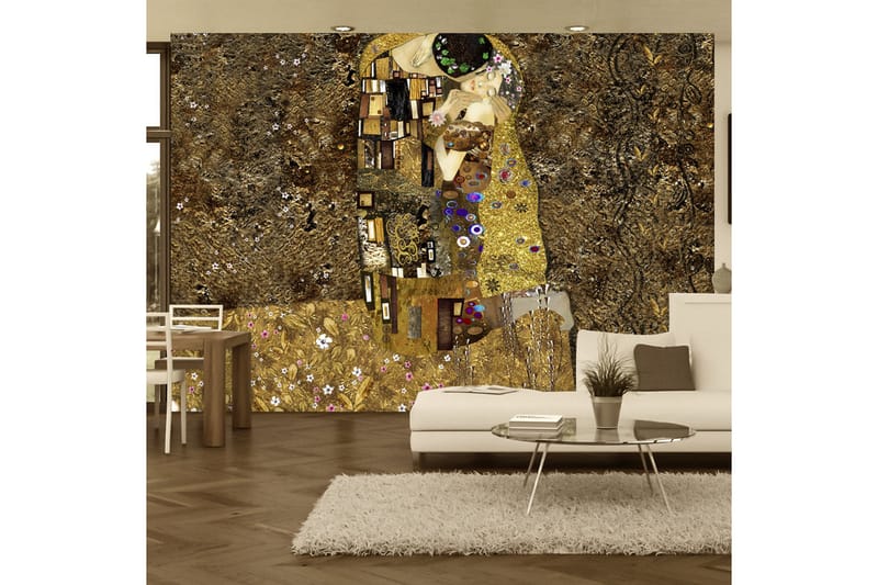 Fototapet Klimt Inspiration Golden Kiss 300x210 - Artgeist sp. z o. o. - Inredning & dekor - Väggdekor - Tapeter & tapettillbehör - Fototapeter