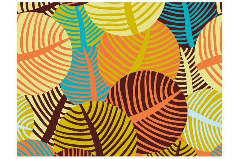 FOTOTAPET Kollage Löv 350x270, Artgeist sp. z o. o.