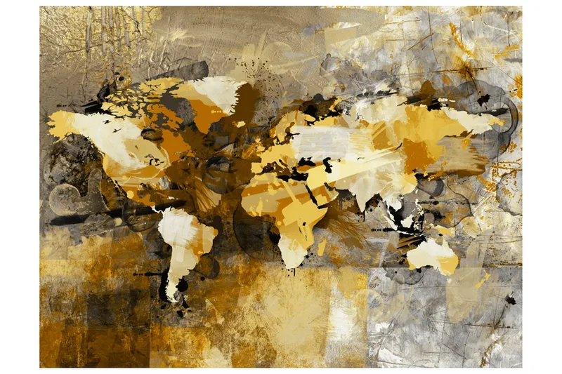 Fototapet Konstnärlig Karta Över Världen 200x154 - Artgeist sp. z o. o. - Inredning & dekor - Väggdekor - Tapeter & tapettillbehör - Fototapeter