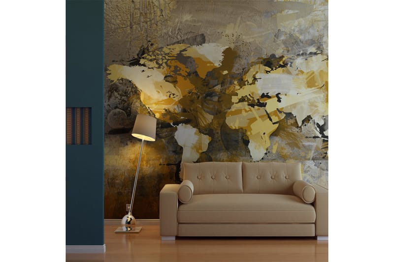 FOTOTAPET Konstnärlig Karta Över Världen 350x270 - Artgeist sp. z o. o. - Inredning & dekor - Väggdekor - Tapeter & tapettillbehör - Fototapeter