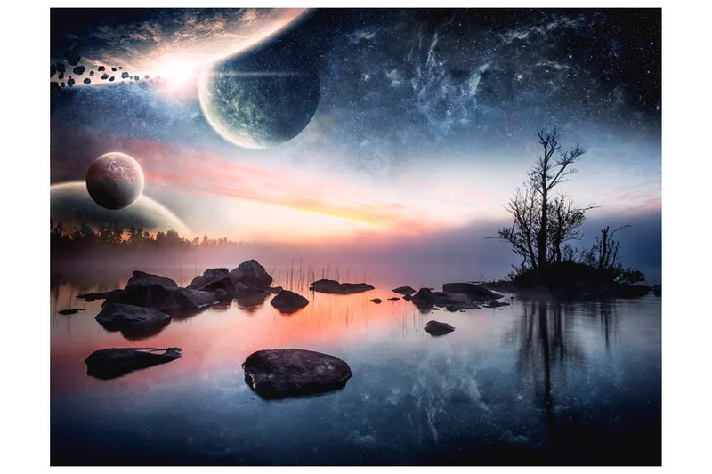 Fototapet Kosmiska Landskap 200x154 - Artgeist sp. z o. o. - Inredning & dekor - Väggdekor - Tapeter & tapettillbehör - Fototapeter