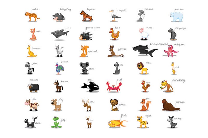 FOTOTAPET Learning By Playing Animals 400x309 - Artgeist sp. z o. o. - Inredning & dekor - Väggdekor - Tapeter & tapettillbehör - Fototapeter