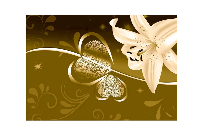 Fototapet Lily In Shades Of Green 200x140 - Artgeist sp. z o. o. - Inredning & dekor - Väggdekor - Tapeter & tapettillbehör - Fototapeter