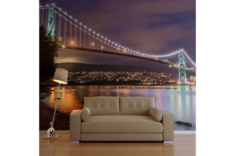 Fototapet Lions Gate Bridge Vancouver Canada 200x154 - Artgeist sp. z o. o. - Inredning & dekor - Väggdekor - Tapeter & tapettillbehör - Fototapeter