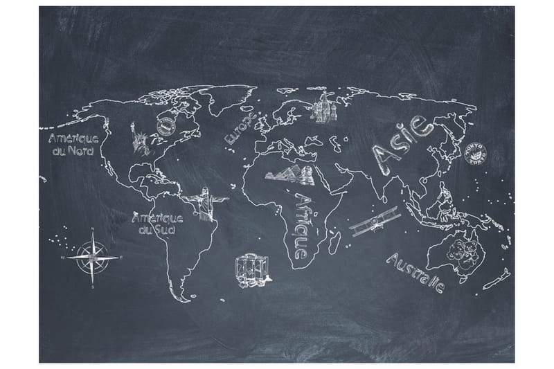 Fototapet Liten Resa Stor Resor Franska 200x154 - Artgeist sp. z o. o. - Inredning & dekor - Väggdekor - Tapeter & tapettillbehör - Fototapeter