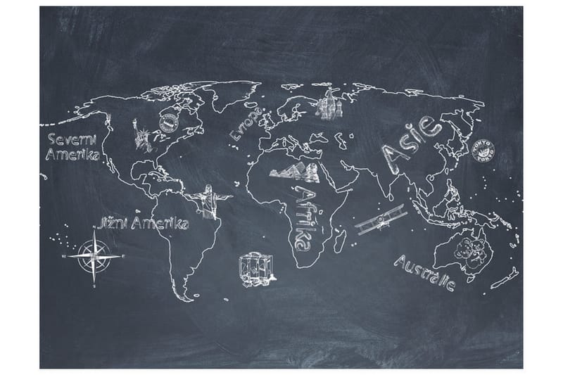 Fototapet Liten Resa Stor Resor Tjeckiska  350x270 - Artgeist sp. z o. o. - Inredning & dekor - Väggdekor - Tapeter & tapettillbehör - Fototapeter