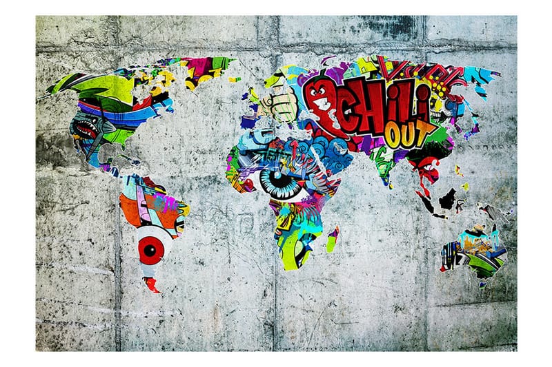 Fototapet Map Graffiti 350x245, Artgeist sp. z o. o.