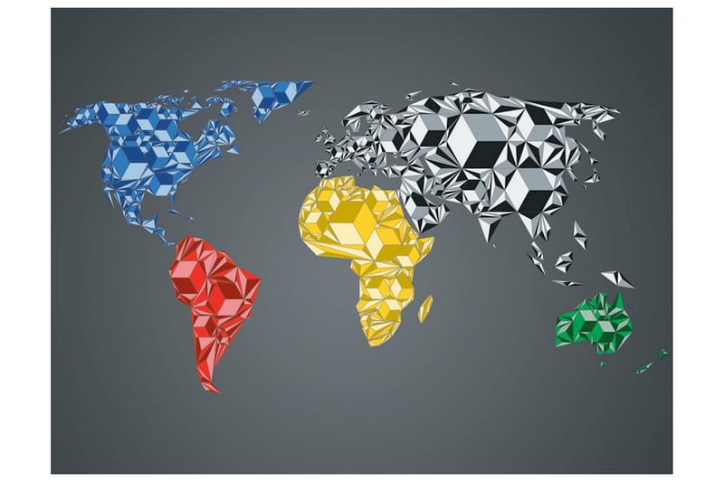 FOTOTAPET Map Of The World Colorful Solids 200x154 - Artgeist sp. z o. o. - Inredning & dekor - Väggdekor - Tapeter & tapettillbehör - Fototapeter