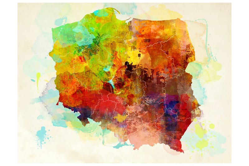 Fototapet Map Poland 250x193 - Artgeist sp. z o. o. - Inredning & dekor - Väggdekor - Tapeter & tapettillbehör - Fototapeter