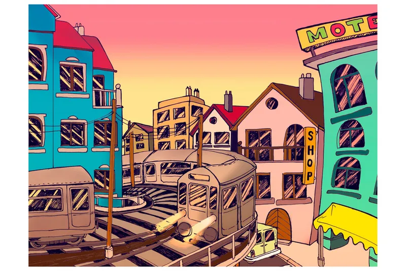 Fototapet Morning In A City 300x231 - Artgeist sp. z o. o. - Inredning & dekor - Väggdekor - Tapeter & tapettillbehör - Fototapeter