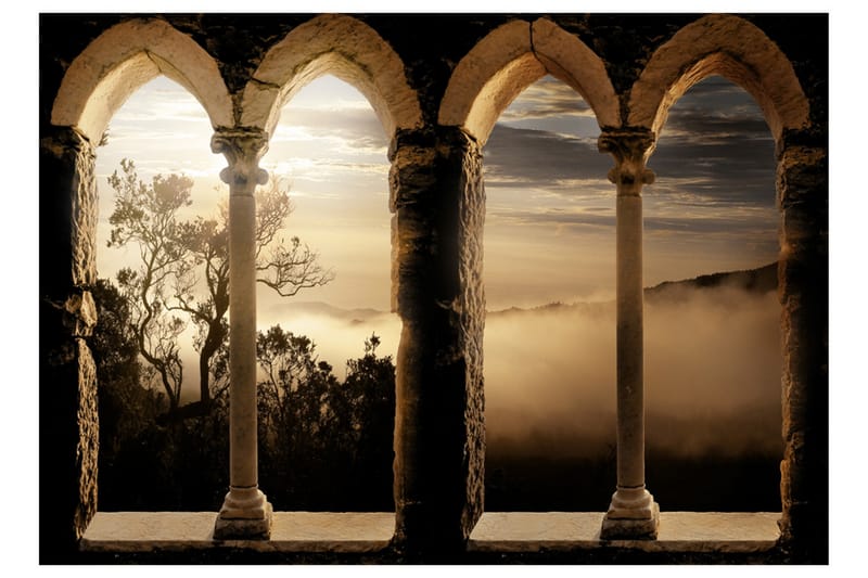 FOTOTAPET Mountain Monastery 150x105 - Artgeist sp. z o. o. - Inredning & dekor - Väggdekor - Tapeter & tapettillbehör - Fototapeter