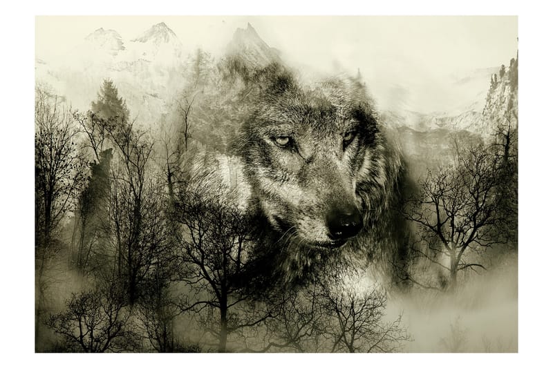 FOTOTAPET Mountain Predator Beige 100x70 - Artgeist sp. z o. o. - Inredning & dekor - Väggdekor - Tapeter & tapettillbehör - Fototapeter