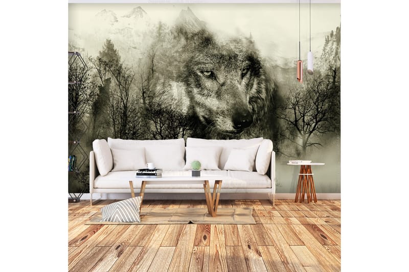FOTOTAPET Mountain Predator Beige 100x70 - Artgeist sp. z o. o. - Inredning & dekor - Väggdekor - Tapeter & tapettillbehör - Fototapeter