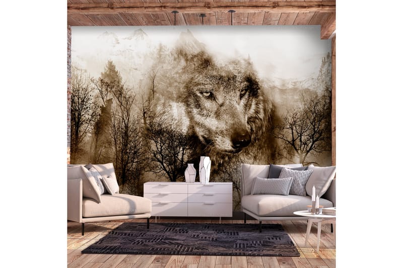 FOTOTAPET Mountain Predator Brown 250x175 - Artgeist sp. z o. o. - Inredning & dekor - Väggdekor - Tapeter & tapettillbehör - Fototapeter