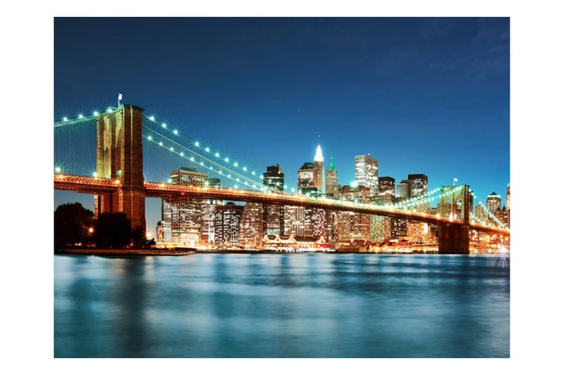 Fototapet Mousserande Brooklyn Bridge 300x231 - Artgeist sp. z o. o. - Inredning & dekor - Väggdekor - Tapeter & tapettillbehör - Fototapeter