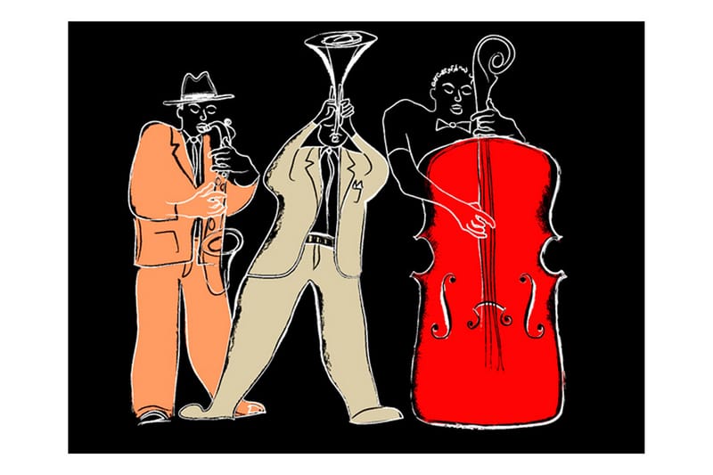 Fototapet Musical Instruments Jazz 400x309 - Artgeist sp. z o. o. - Inredning & dekor - Väggdekor - Tapeter & tapettillbehör - Fototapeter