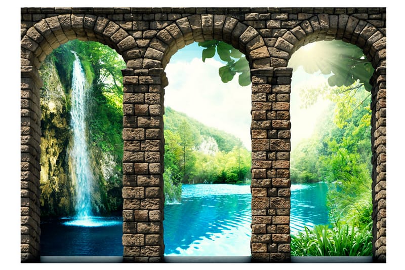 FOTOTAPET Mysterious Waterfall 300x210 - Artgeist sp. z o. o. - Inredning & dekor - Väggdekor - Tapeter & tapettillbehör - Fototapeter