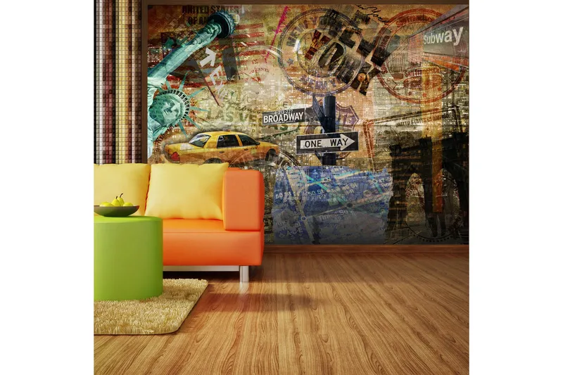 Fototapet New York Brooklyn Bridge 350x270 - Artgeist sp. z o. o. - Inredning & dekor - Väggdekor - Tapeter & tapettillbehör - Fototapeter