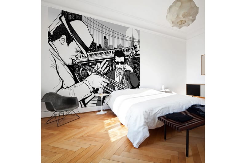 Fototapet New York Music Jazz 200x154 - Artgeist sp. z o. o. - Inredning & dekor - Väggdekor - Tapeter & tapettillbehör - Fototapeter