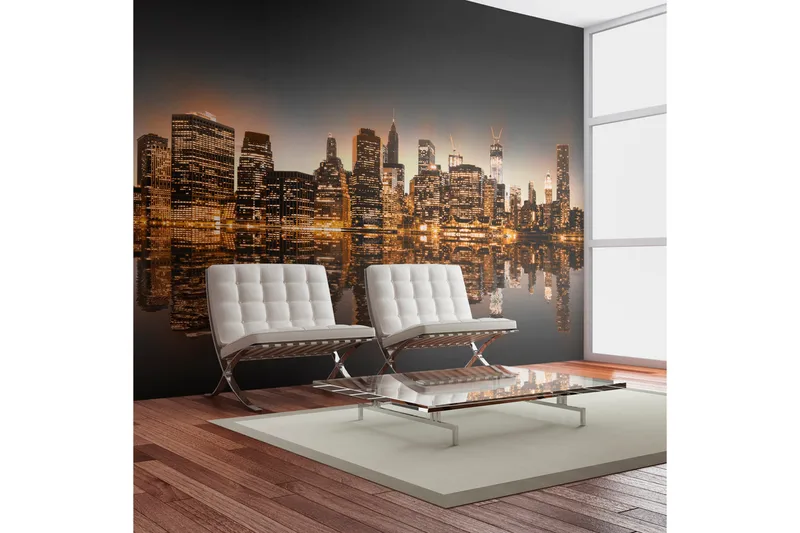 Fototapet New York Och Guld 300x231 - Artgeist sp. z o. o. - Inredning & dekor - Väggdekor - Tapeter & tapettillbehör - Fototapeter