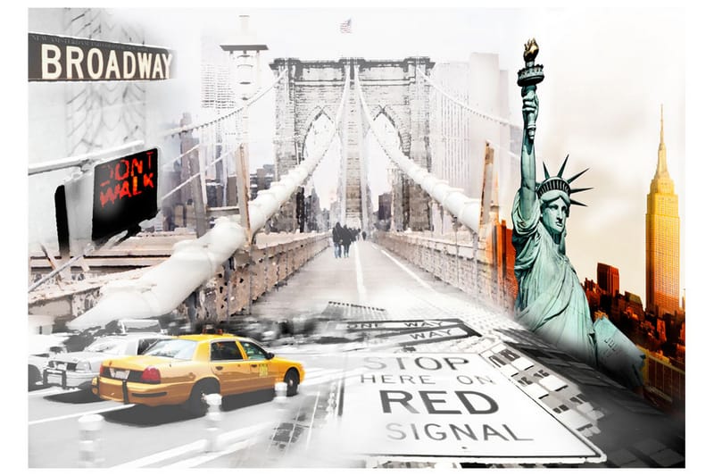 FOTOTAPET New York Streets 100x70 - Artgeist sp. z o. o. - Inredning & dekor - Väggdekor - Tapeter & tapettillbehör - Fototapeter