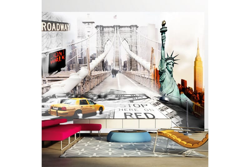 FOTOTAPET New York Streets 100x70 - Artgeist sp. z o. o. - Inredning & dekor - Väggdekor - Tapeter & tapettillbehör - Fototapeter