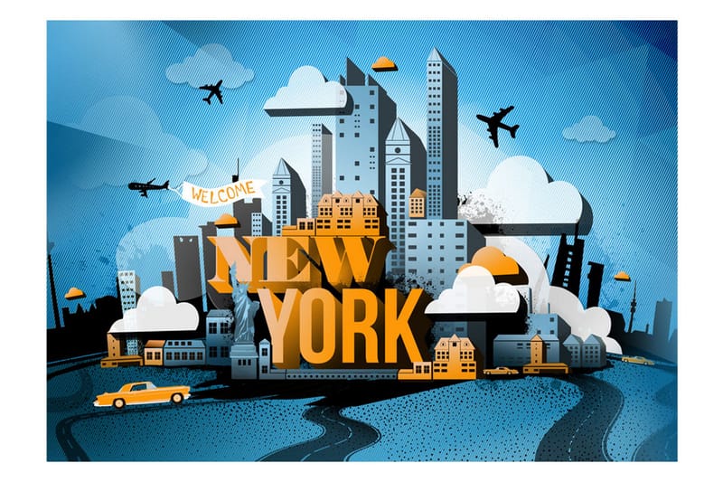 FOTOTAPET New York Welcome 250x175 - Artgeist sp. z o. o. - Inredning & dekor - Väggdekor - Tapeter & tapettillbehör - Fototapeter
