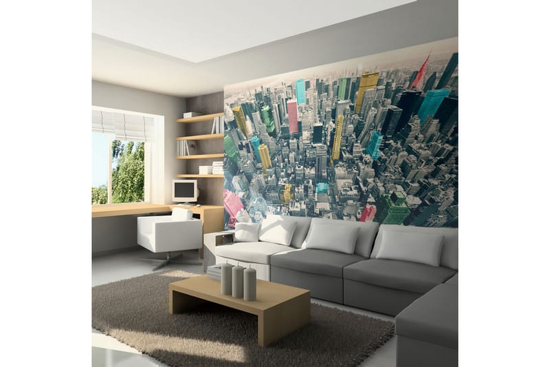 FOTOTAPET New Yorks Färgstarka Reflektioner 350x270 - Artgeist sp. z o. o. - Inredning & dekor - Väggdekor - Tapeter & tapettillbehör - Fototapeter