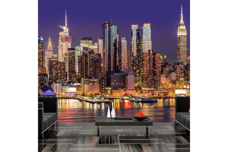 FOTOTAPET NYC Night City 150x105 - Artgeist sp. z o. o. - Inredning & dekor - Väggdekor - Tapeter & tapettillbehör - Fototapeter